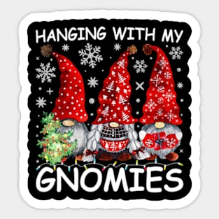 Hanging With My Gnomies Funny Christmas Gnome Sticker